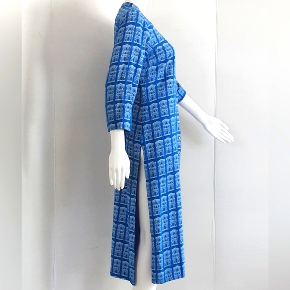 WFORWOMAN Kurta Mandarin Collar Building Print Button Down Tunic Top Sz 10 - Picture 4 of 8